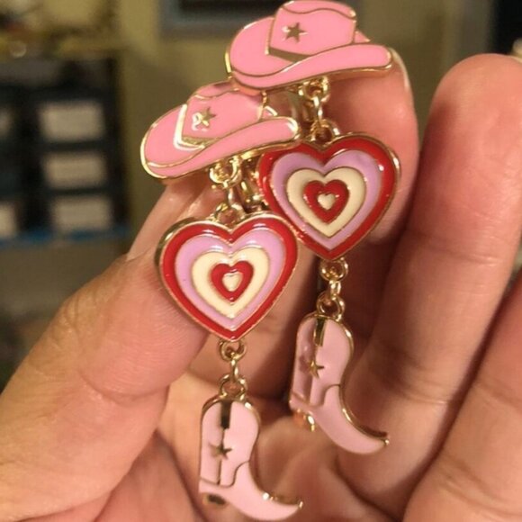Barbiecore Earrings! Cowgirl! - Picture 1 of 4